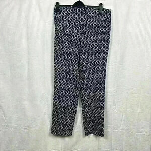 Rafaella Women’s Pant Navy /White Geo Pattern Straight leg. Some stretch. 14